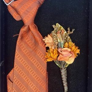 Custom long tie and boutonniere included for free!